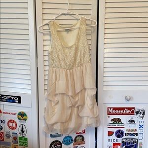 Lace and Ruffle Mini Dress